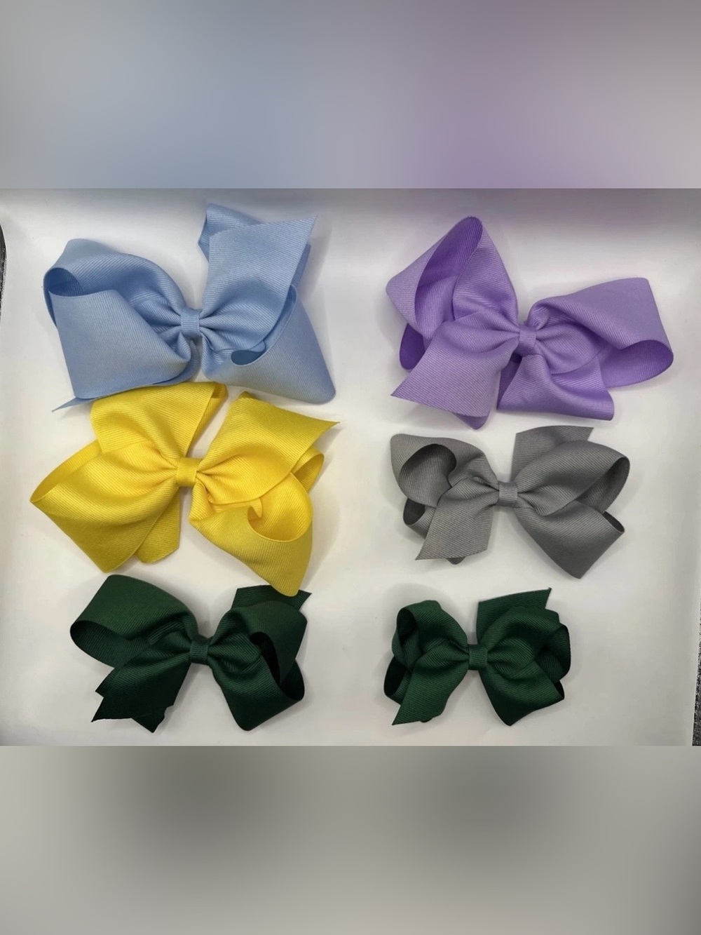 Wee Ones Hair Bow Lot Of 6 Non Slip WeeStay Clips Variety Colors & Size